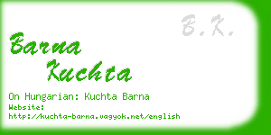 barna kuchta business card